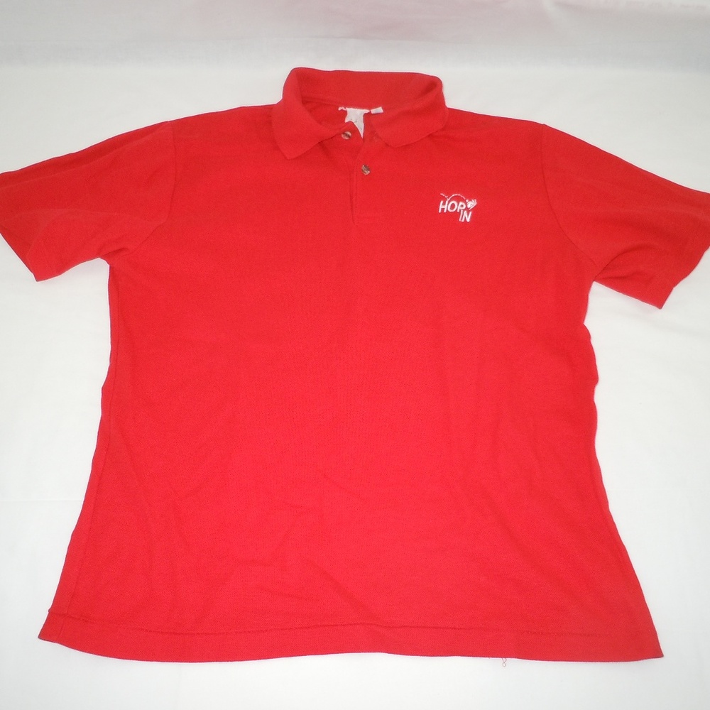 Hop In Red Polo Shirt Medium M Rabbit Hare Bunny